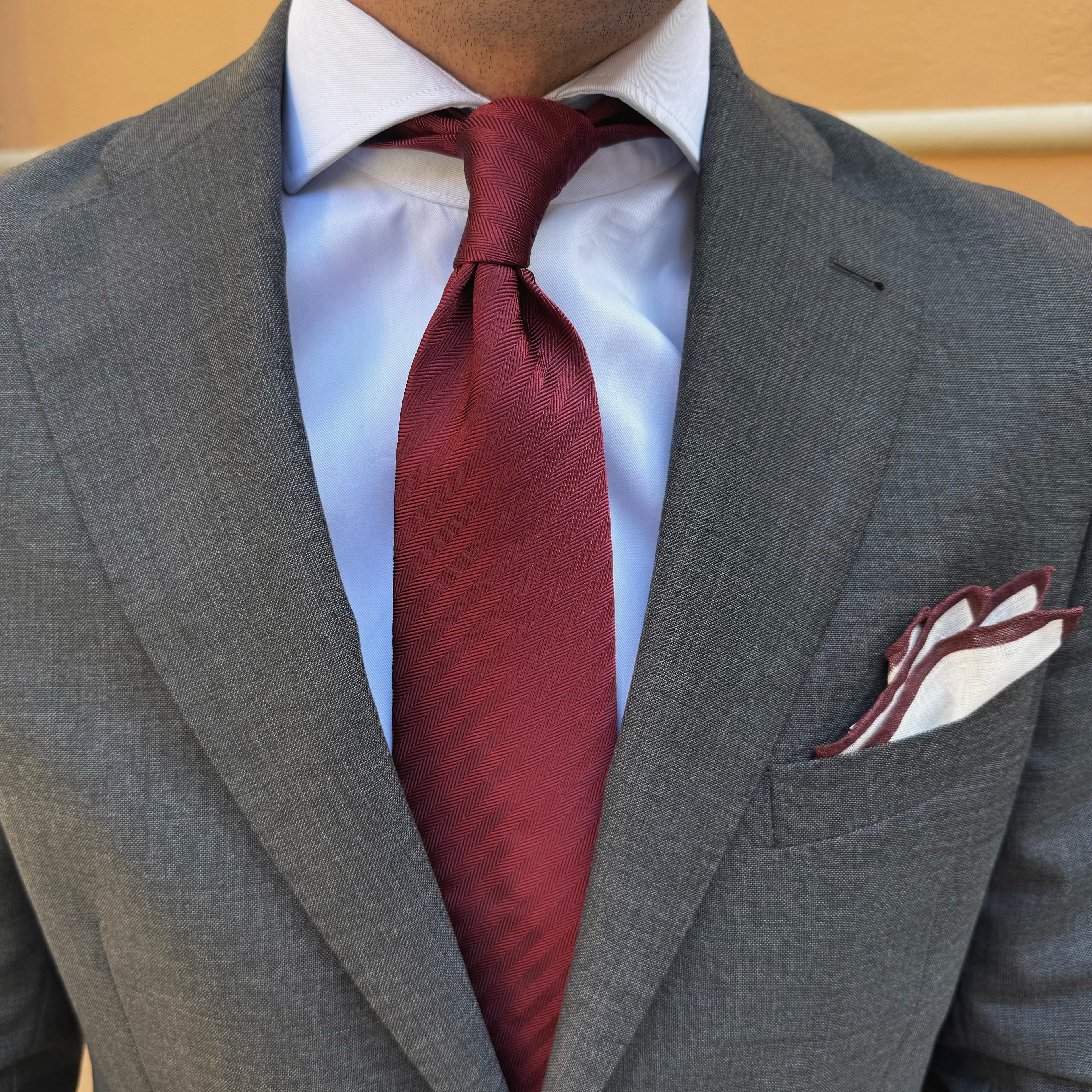 CORBATA JACQUARD ESPIGA BORDEAUX