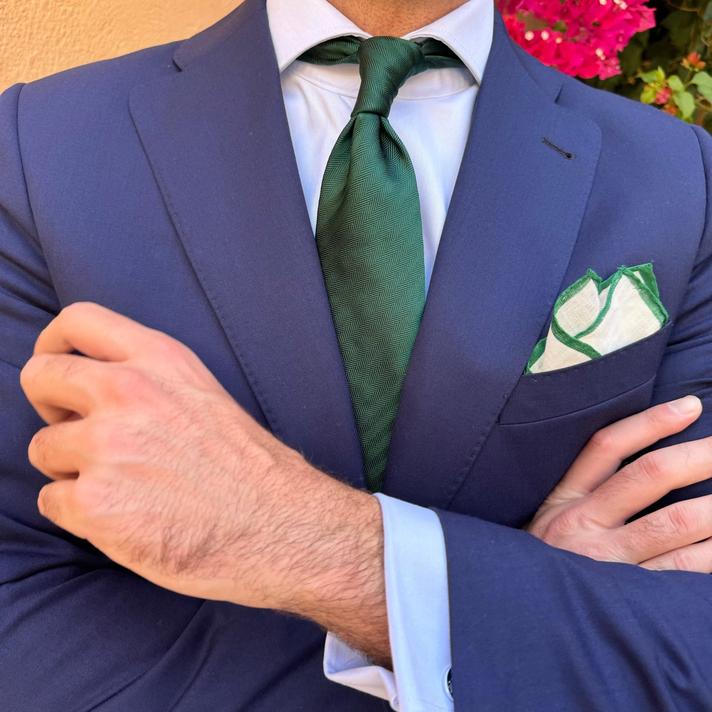 CORBATA JACQUARD ESPIGA VERDE