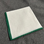 PAÑUELO LINO BLANCO FILO VERDE