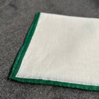 PAÑUELO LINO BLANCO FILO VERDE