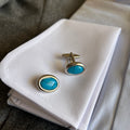 TURQUOISE STONE CUFFLINKS
