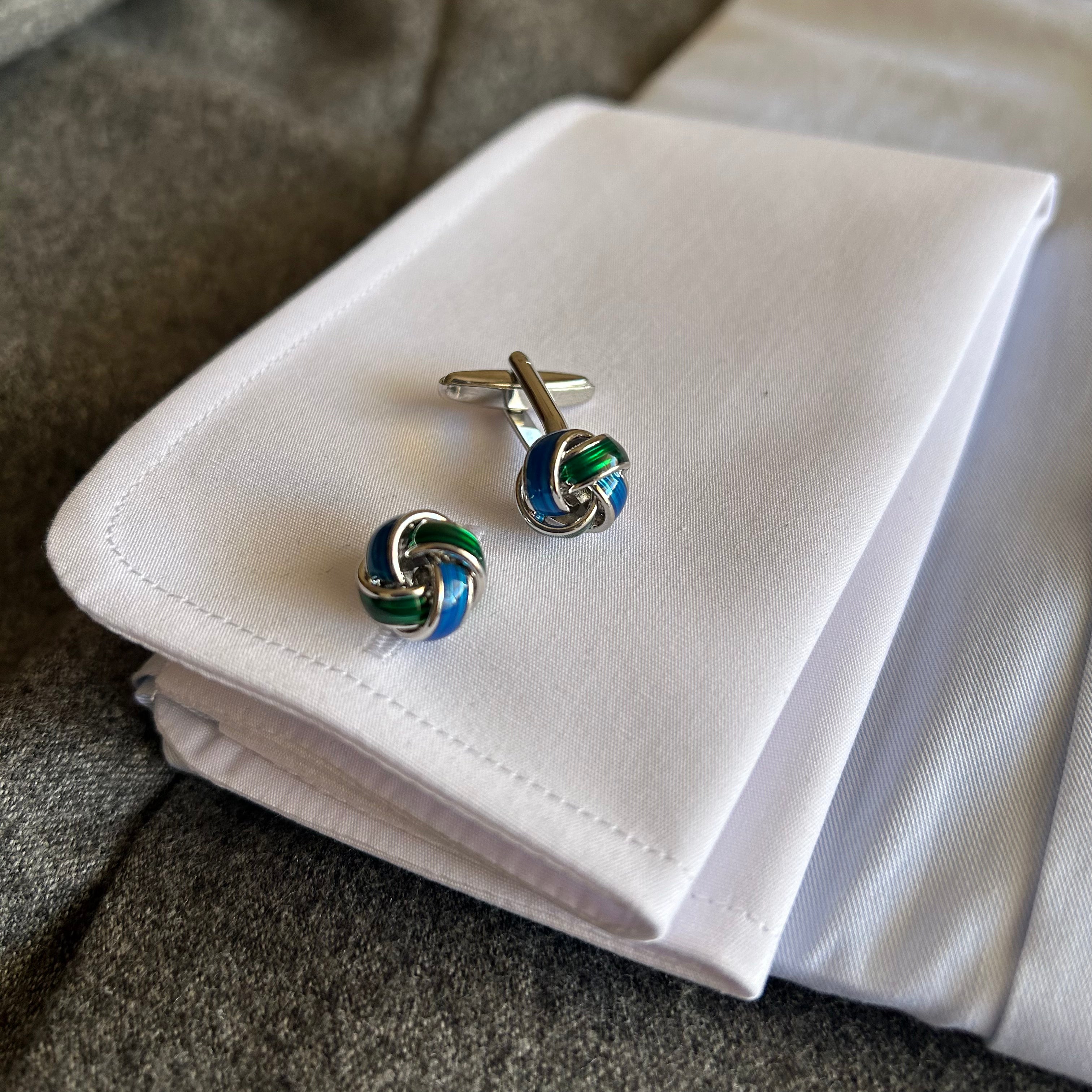 GEMELOS NUDO AZUL Y VERDE