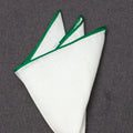 PAÑUELO LINO BLANCO FILO VERDE