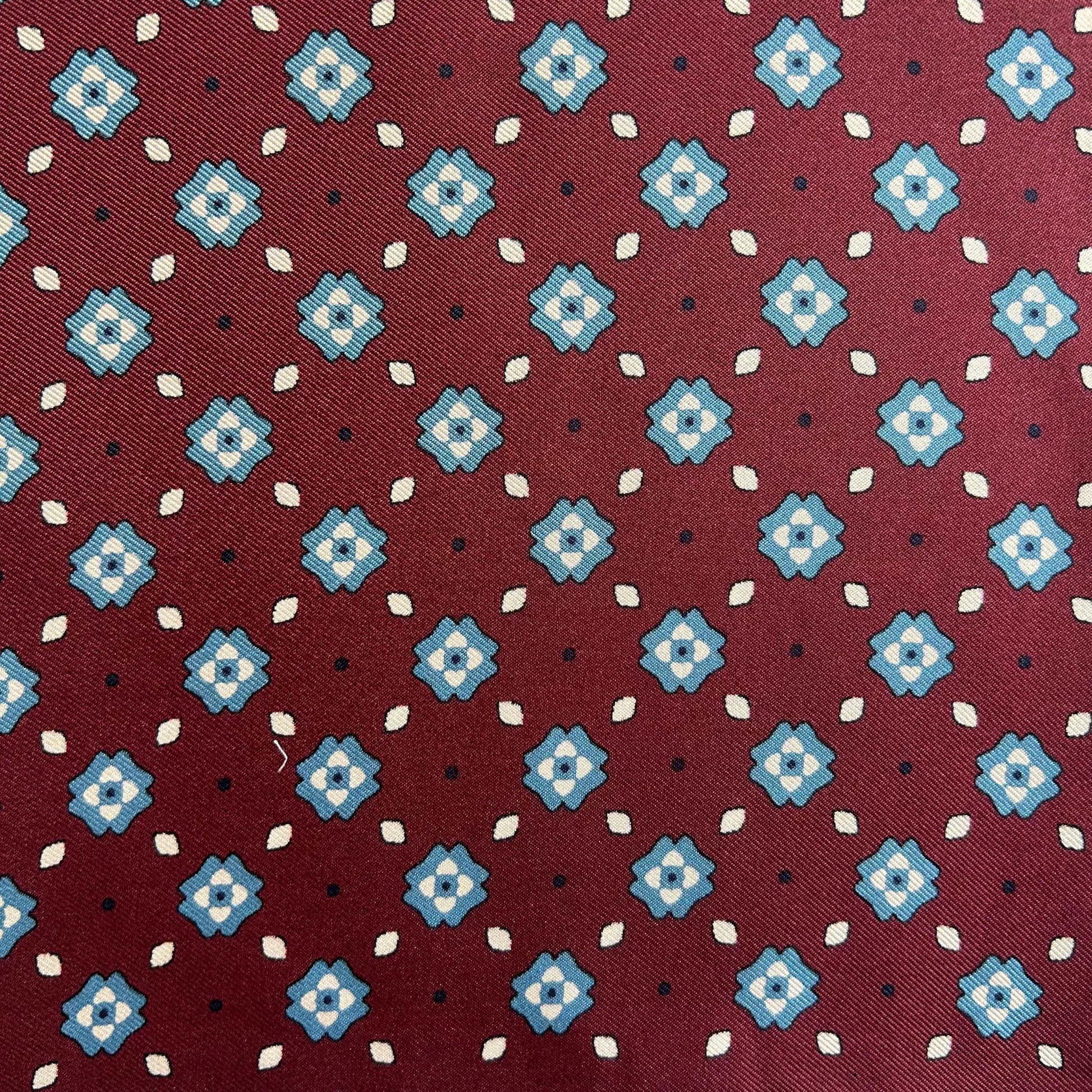 PAÑUELO SEDA BORDEAUX CELESTE