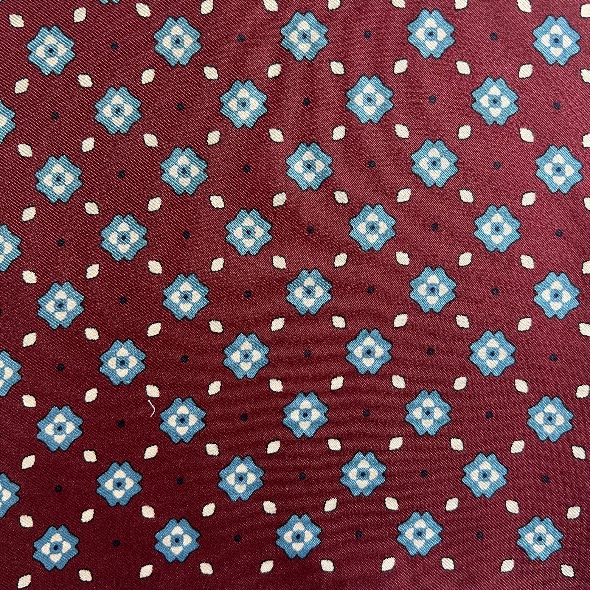 PAÑUELO SEDA BORDEAUX CELESTE