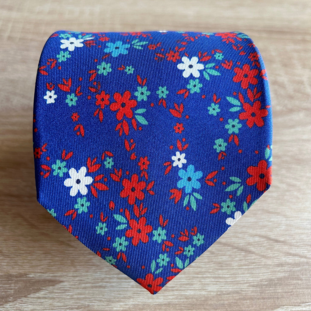 RAVELLO NAVY SILK TIE