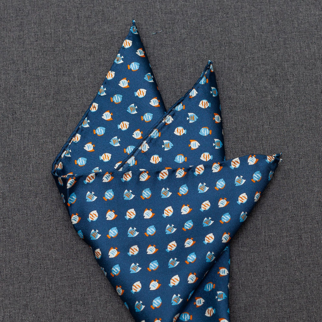 PAÑUELO SEDA MARINO PECES