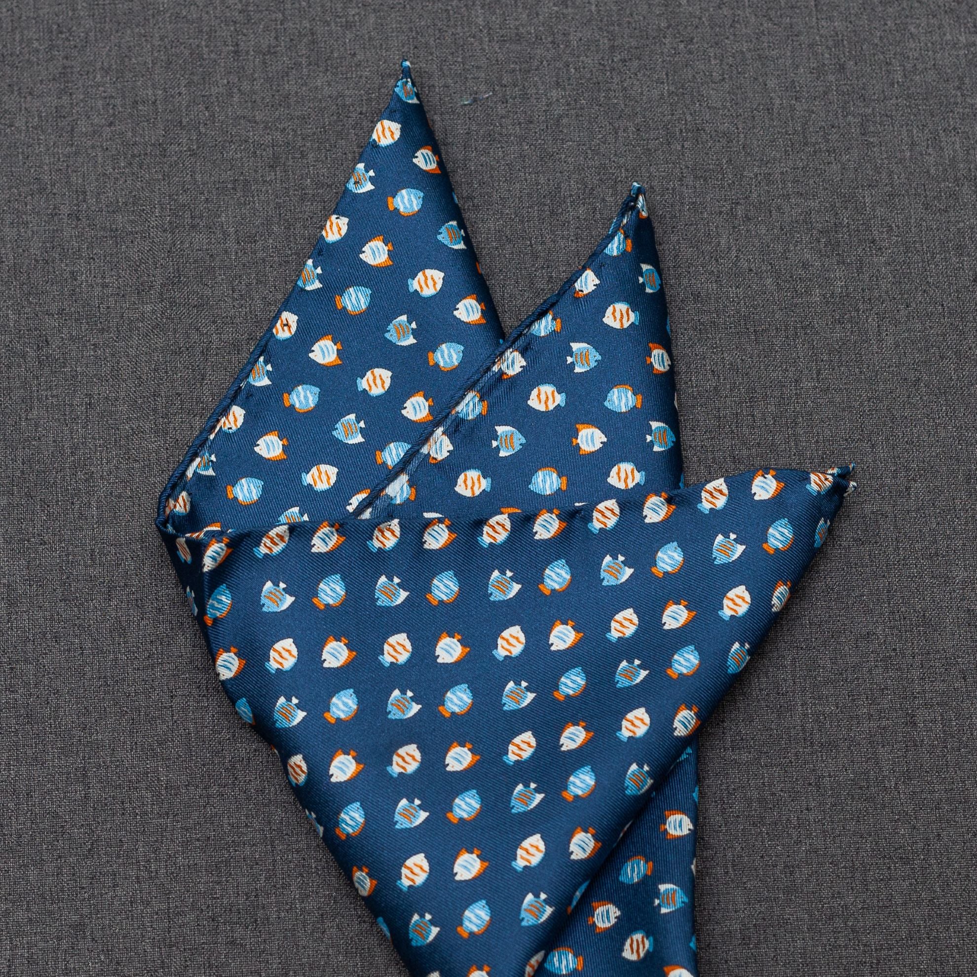 PAÑUELO SEDA MARINO PECES