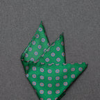 PAÑUELO SEDA VERDE GEOMÉTRICO