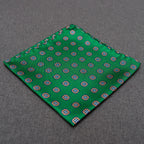 PAÑUELO SEDA VERDE GEOMÉTRICO