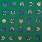 PAÑUELO SEDA VERDE GEOMÉTRICO